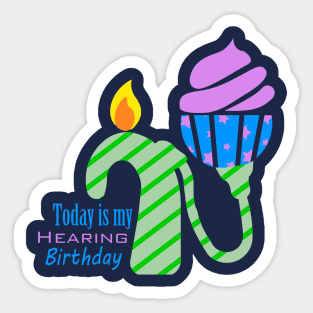 Cochlear Implant - Hearing Birthday Design Sticker